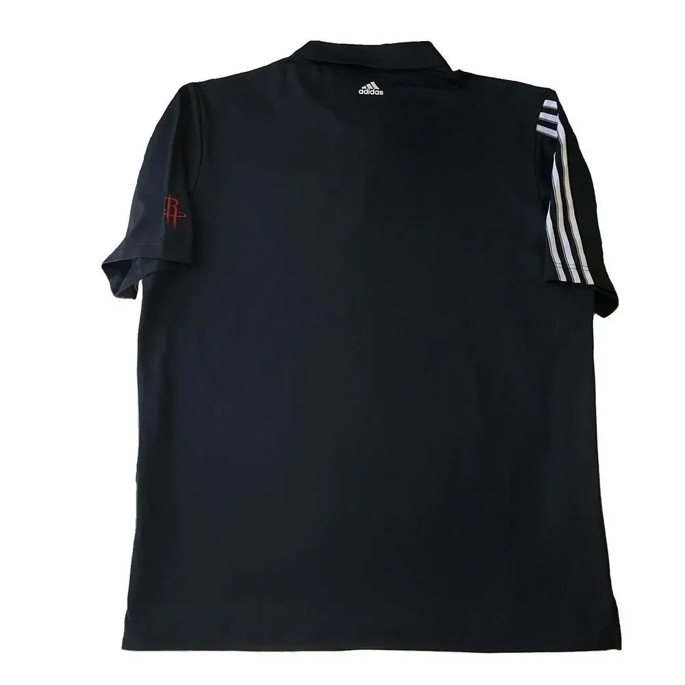 Houston Rockets Men Polo XLT Black 50 Seasons Patch Rockets Logo Embroid Adidas